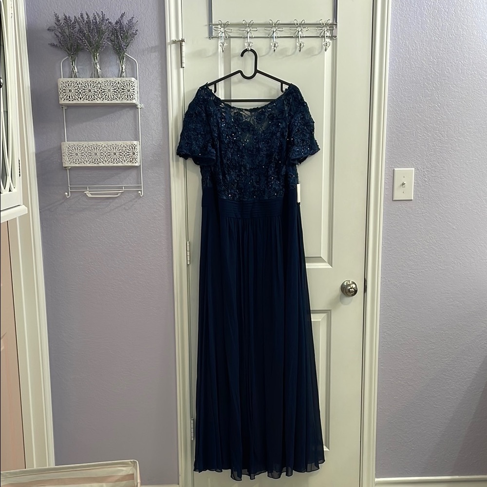 David's Bridal Navy Blue Gown